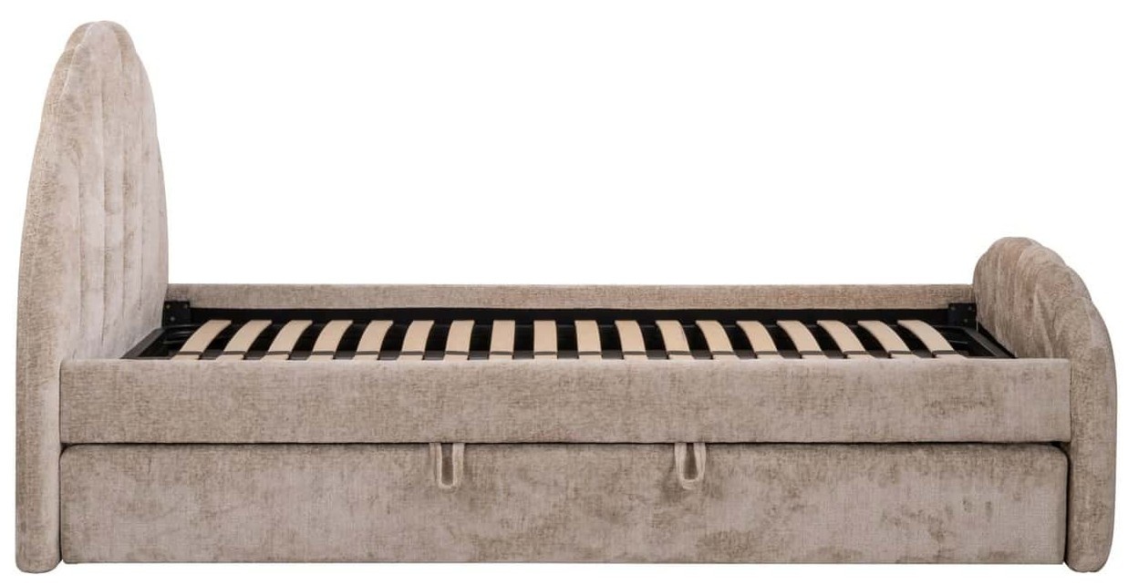Bed Pixie clay chenille 120x200 with pull-out bed-4
