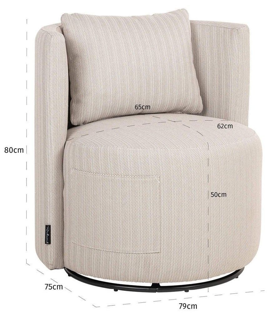 Outdoor eetkamerstoel Marlin beige swivel-6