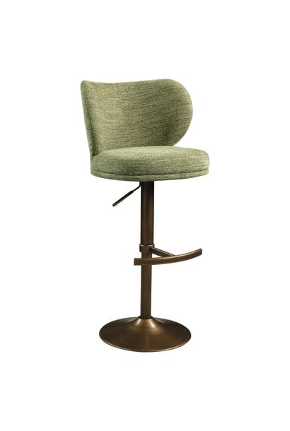 Bar stool Amely pistache softweave swivel