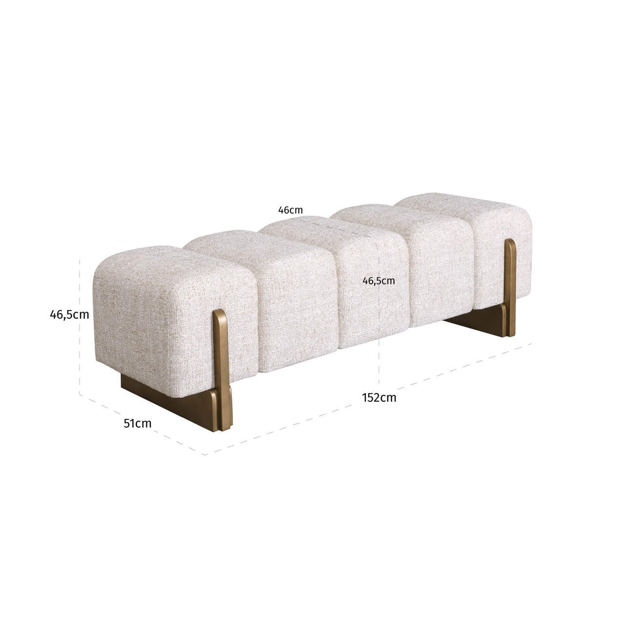 Bench Caleo cream tweed-5