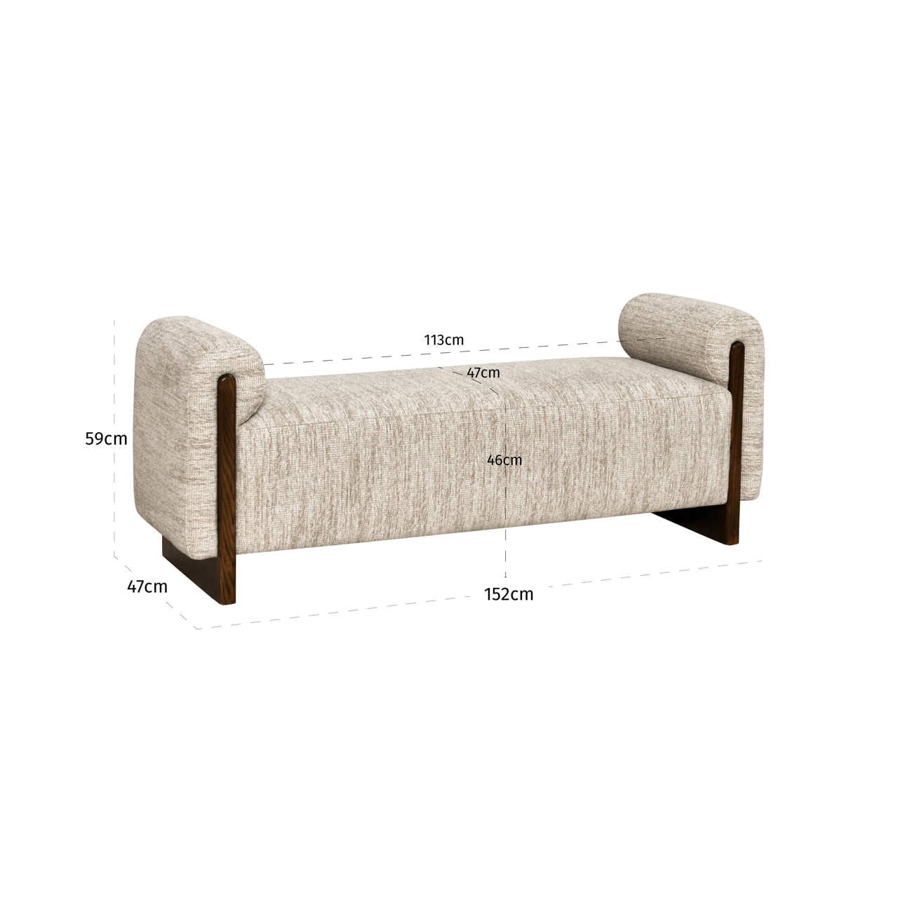 Bench Winslov natural softweave fire retardant-4