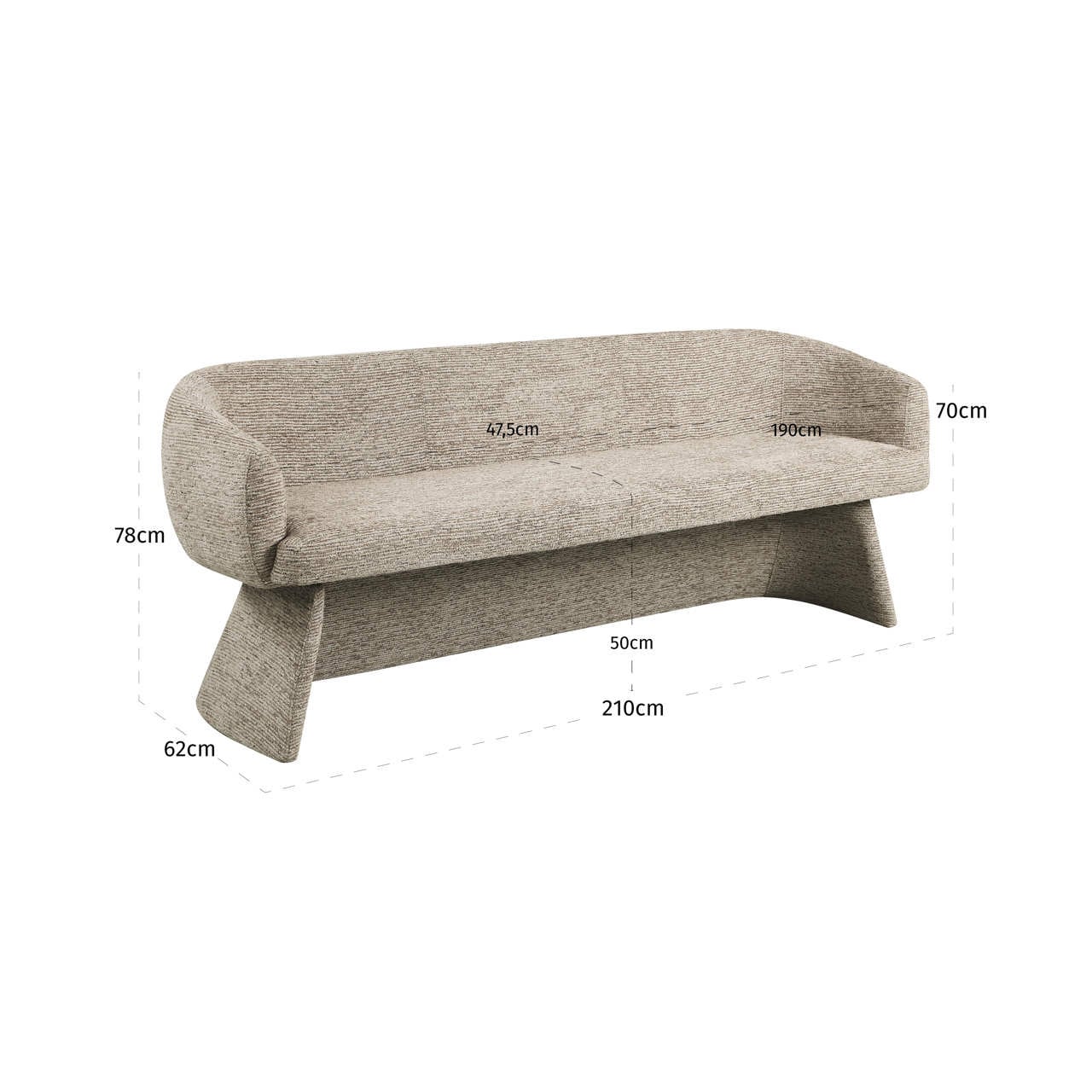Dining bench Quiriro mocca linear-4