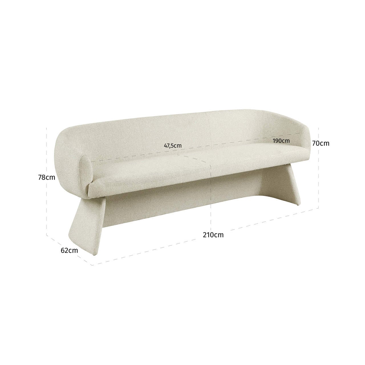Dining bench Quiriro biscotti-4