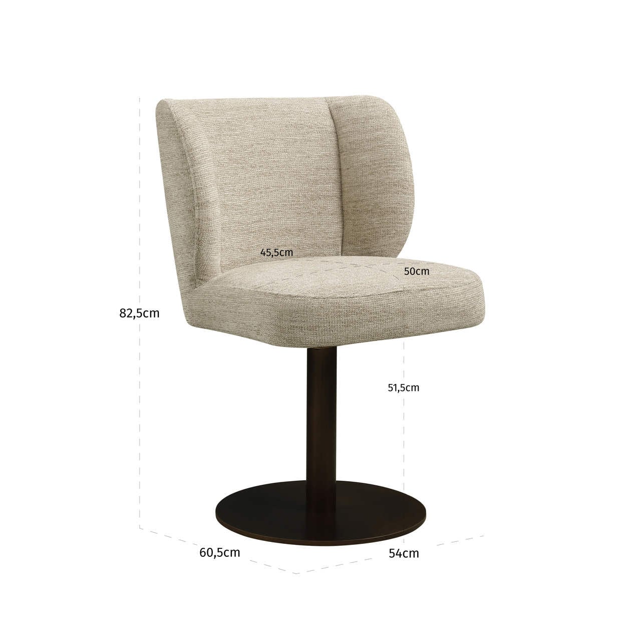 Dining chair Fiona natural softweave swivel-4