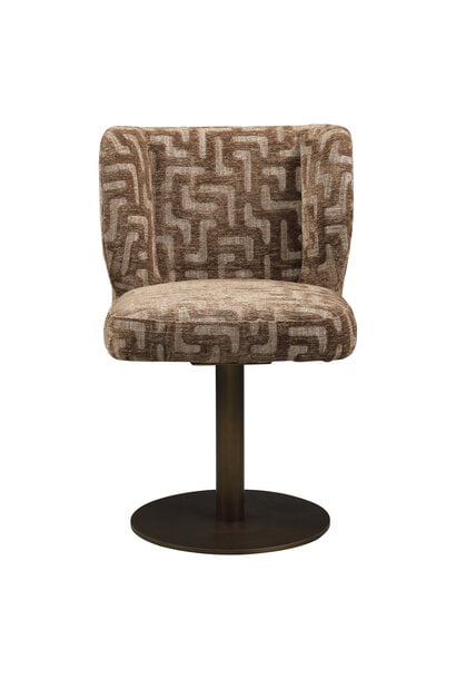 Dining chair Fiona brown labyrinth swivel