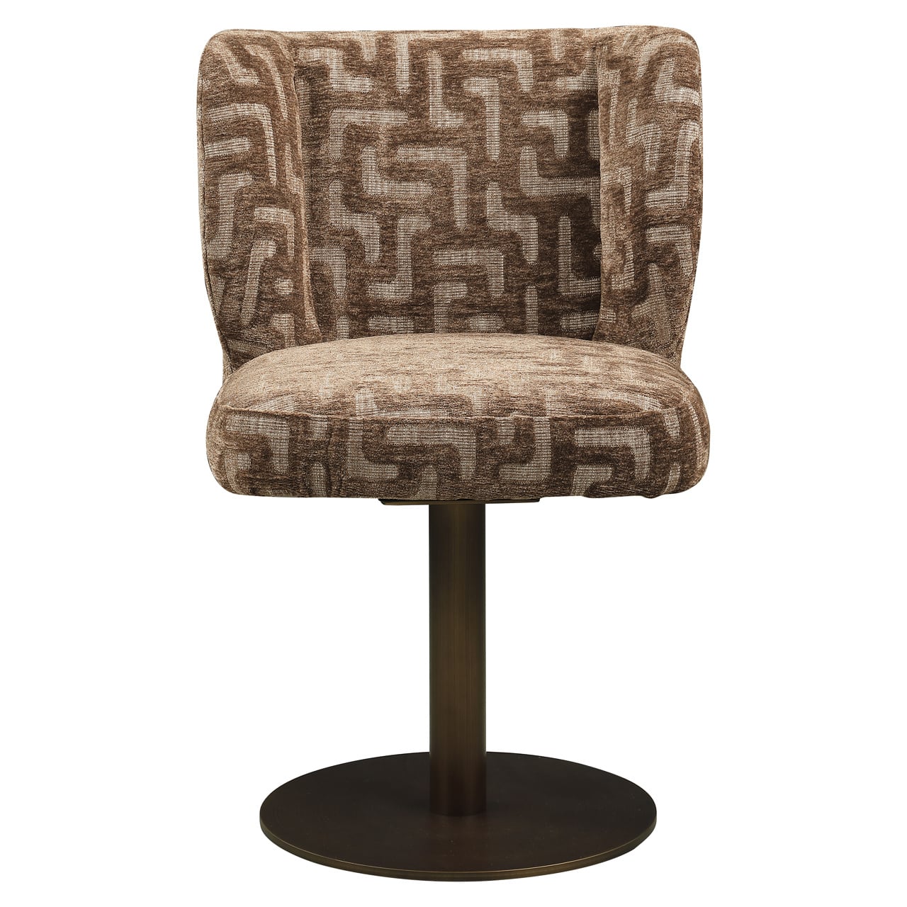 Dining chair Fiona brown labyrinth swivel-1