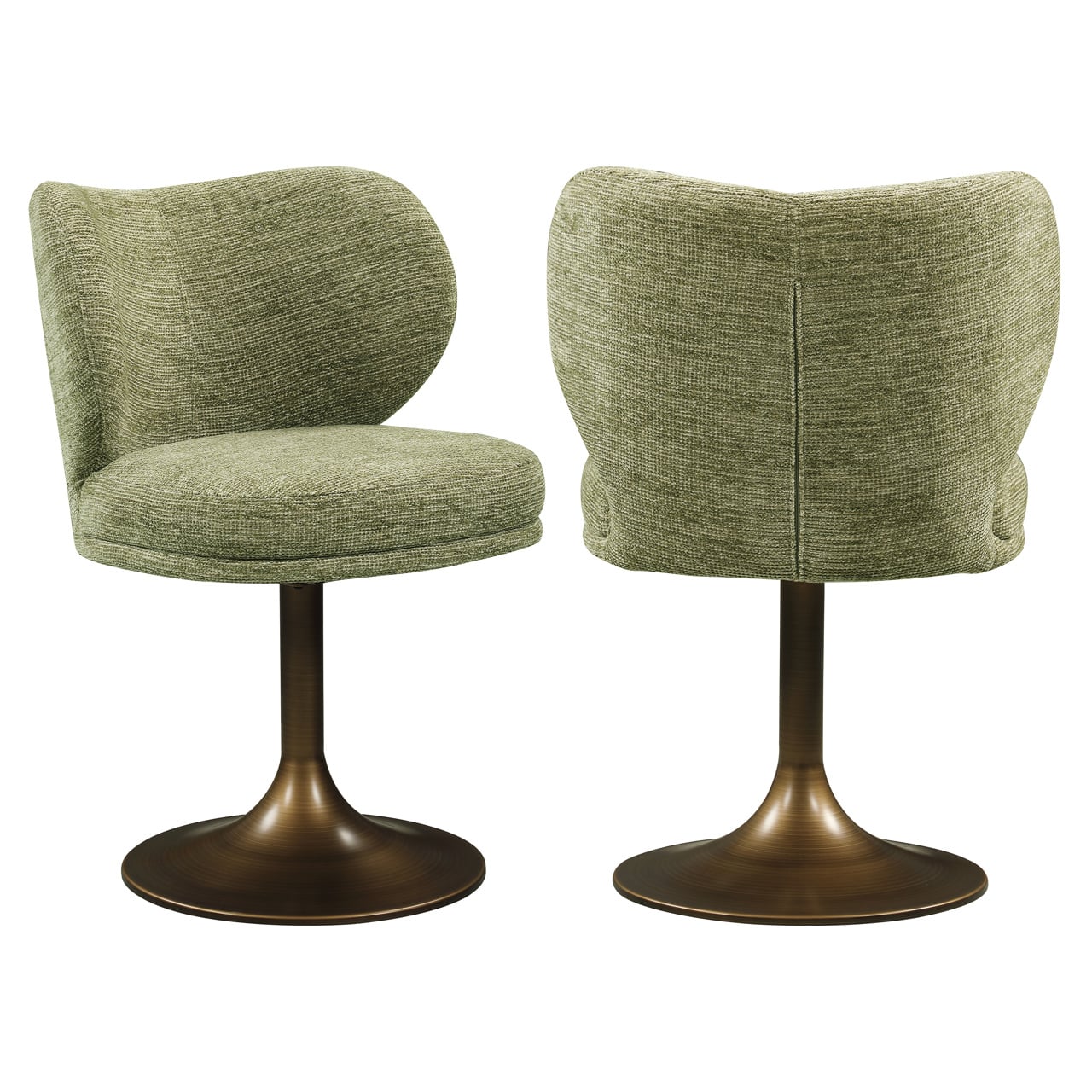 Dining chair Amely pistache softweave swivel-2