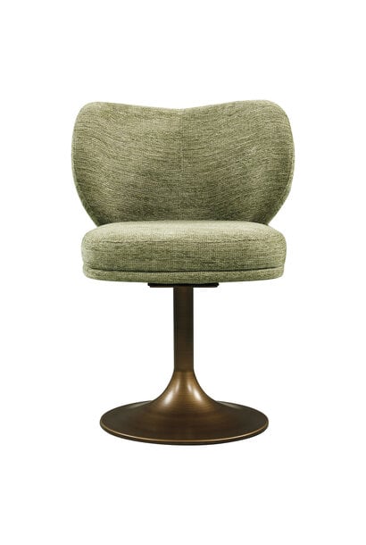 Dining chair Amely pistache softweave swivel