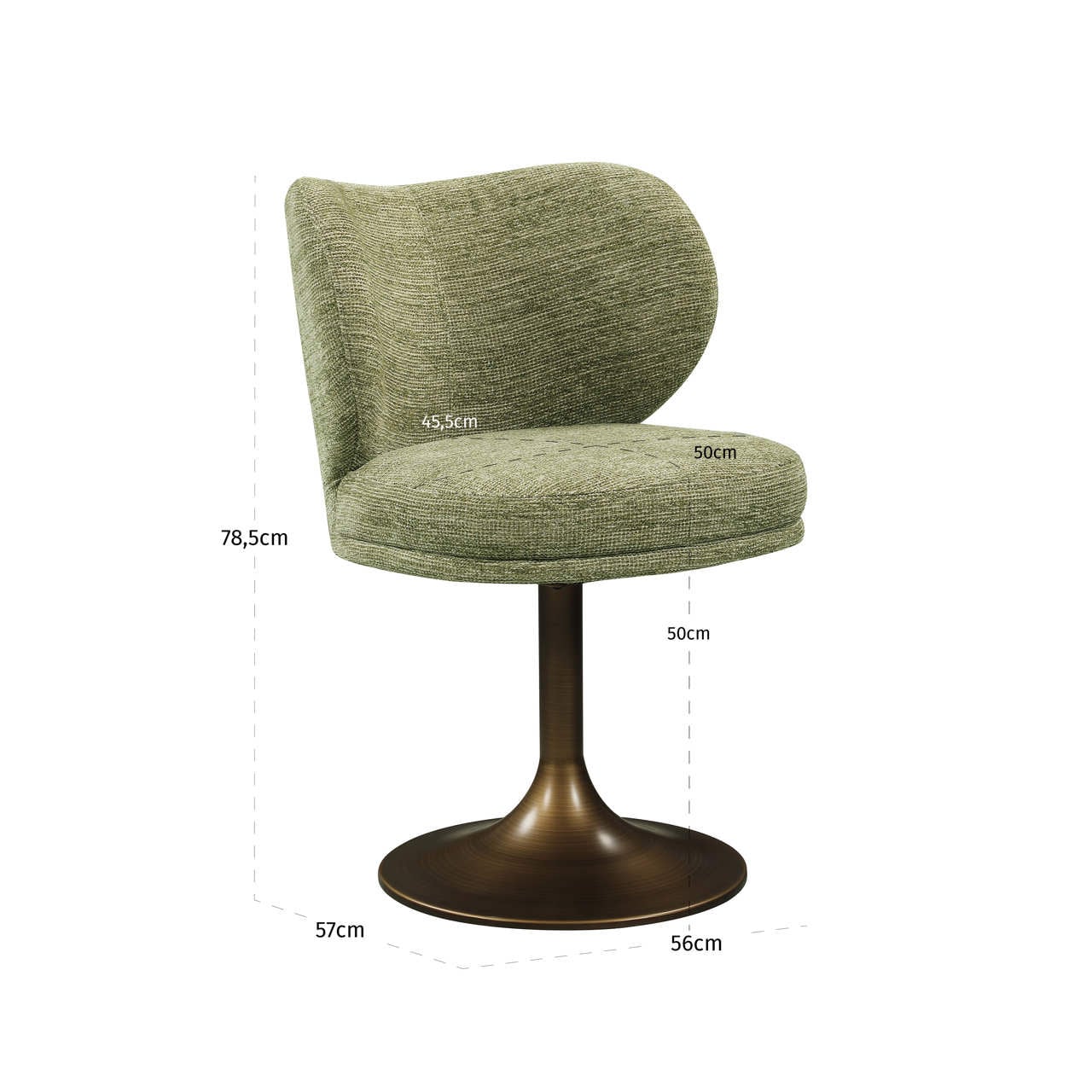Dining chair Amely pistache softweave swivel-4