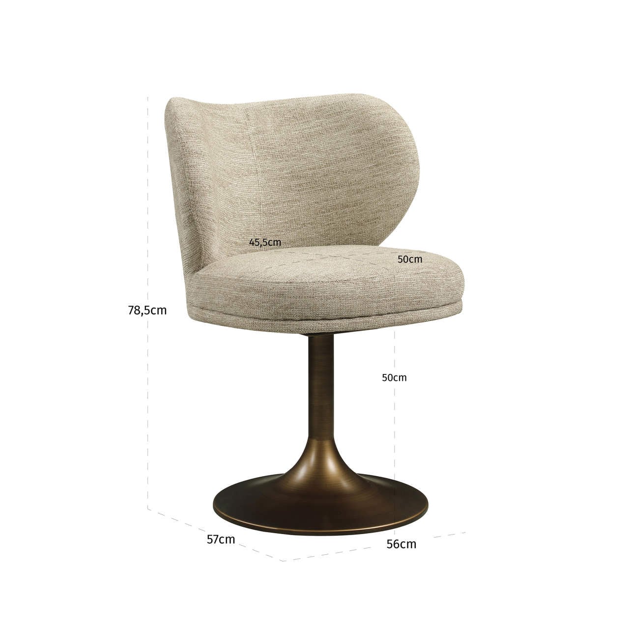 Dining chair Amely natural softweave swivel-5