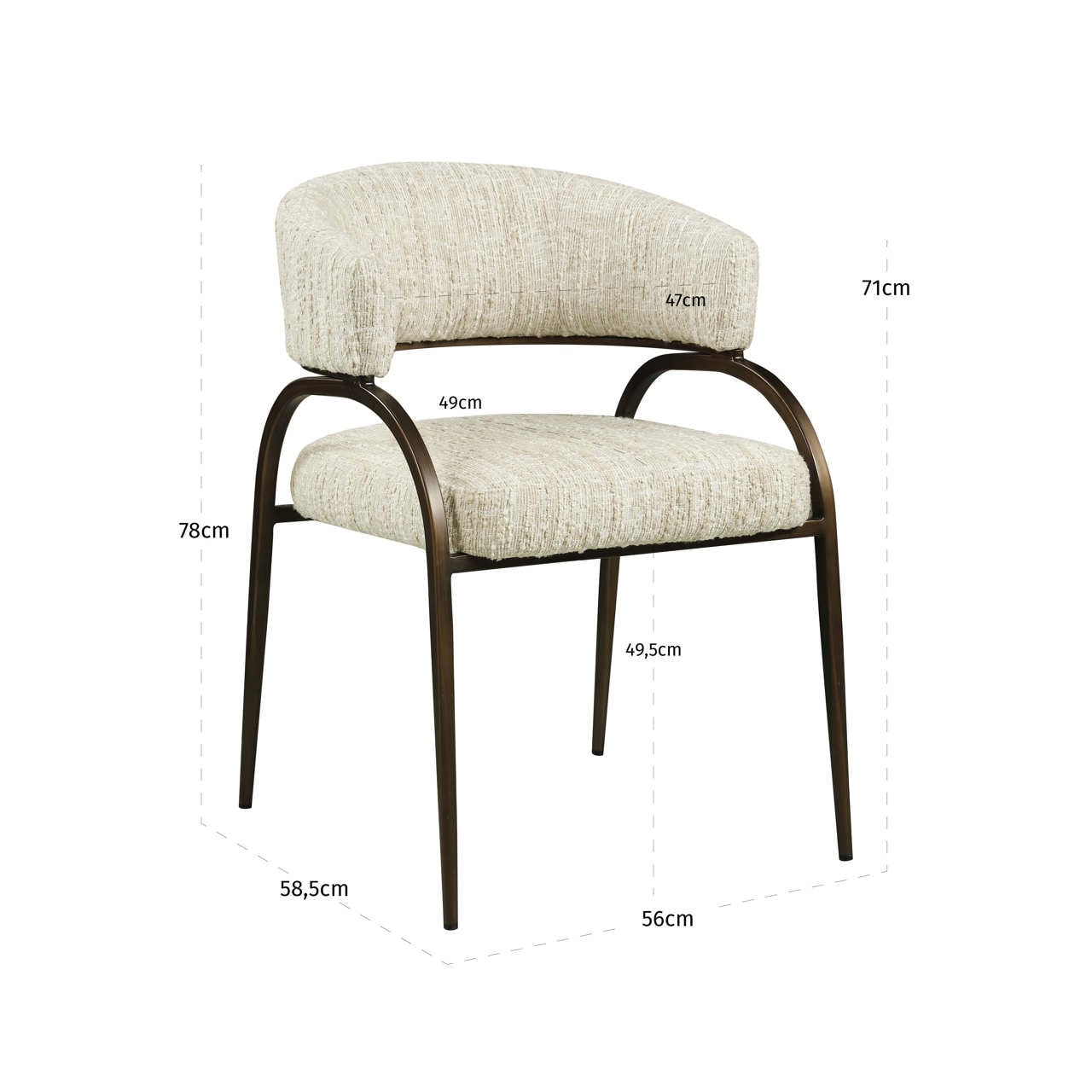 Dining chair Charda beige angora-5