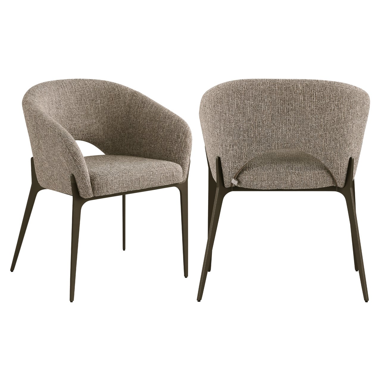 Dining chair Kenzi brown tweed-2