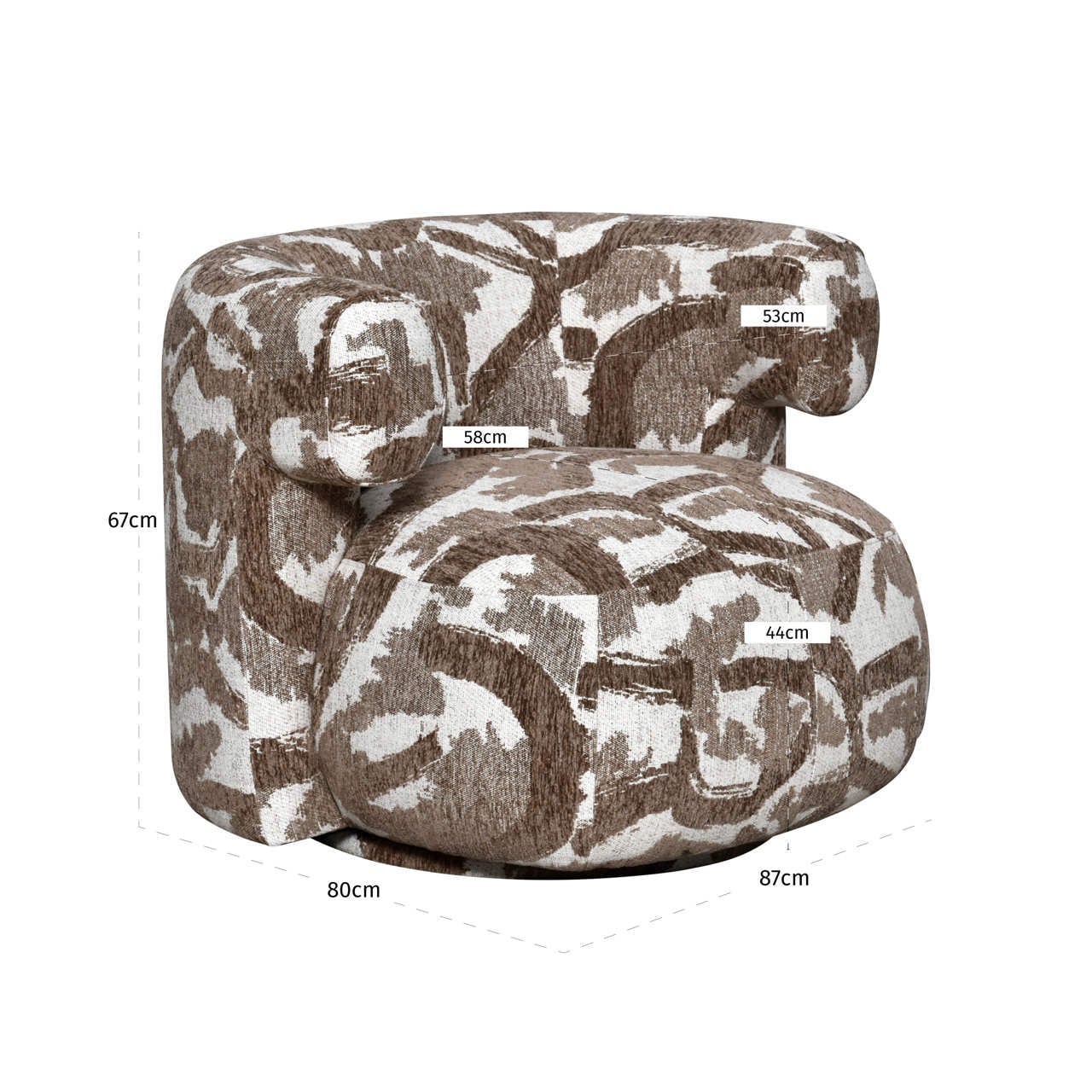 Lounge chair Talley brown nature swivel-5