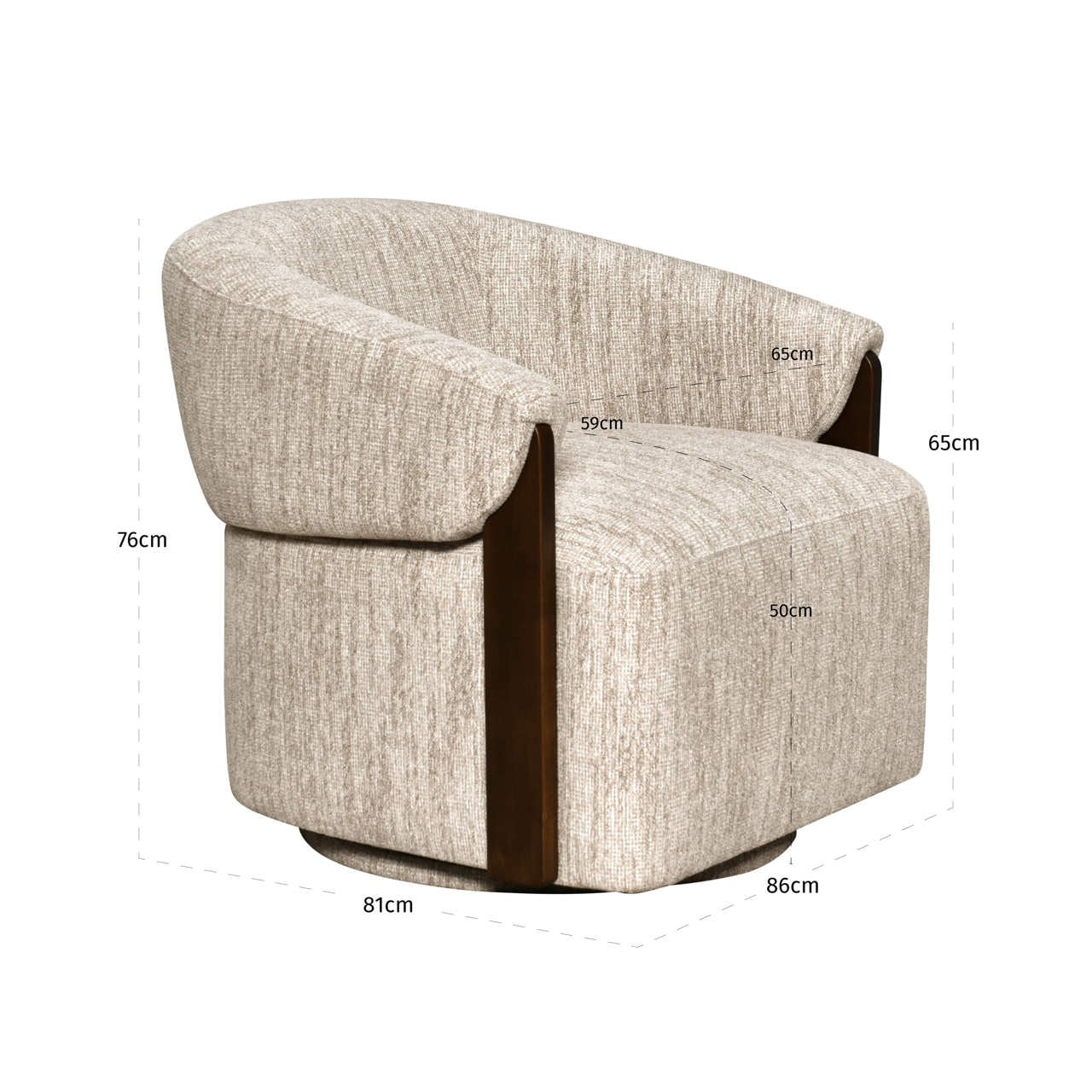 Lounge chair Marina natural softweave swivel fire retardant-5