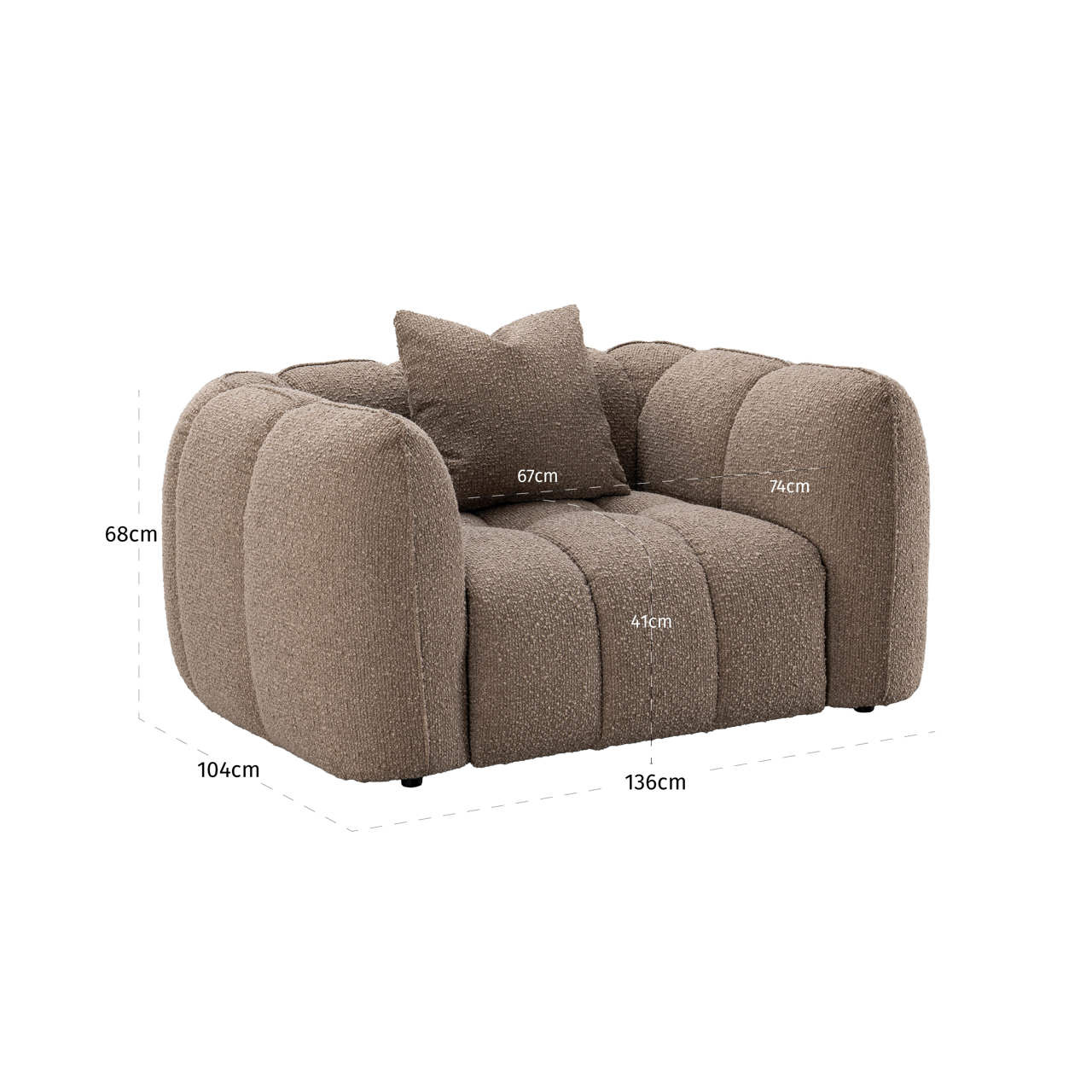 Lounge chair Hogan mocca chunky fire retardant-4