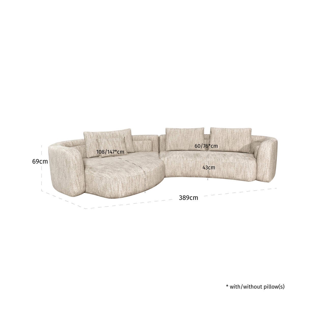 Sofa Angusto natural softweave lounge left-4
