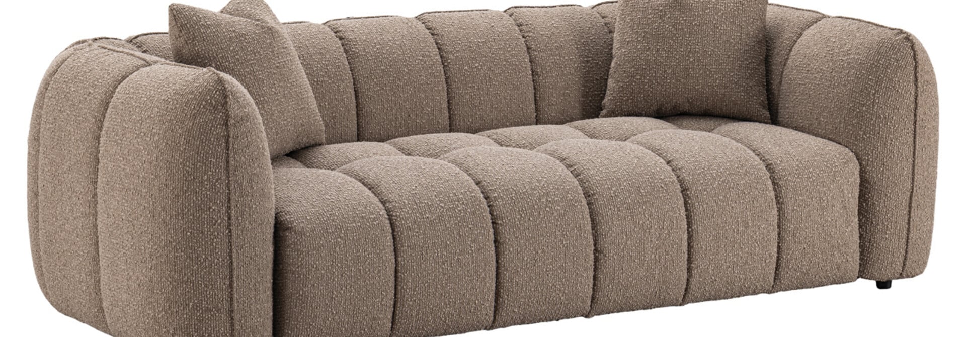 Sofa Hogan mocca chunky 3-seater fire retardant