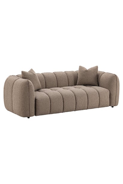 Sofa Hogan mocca chunky 3-seater fire retardant