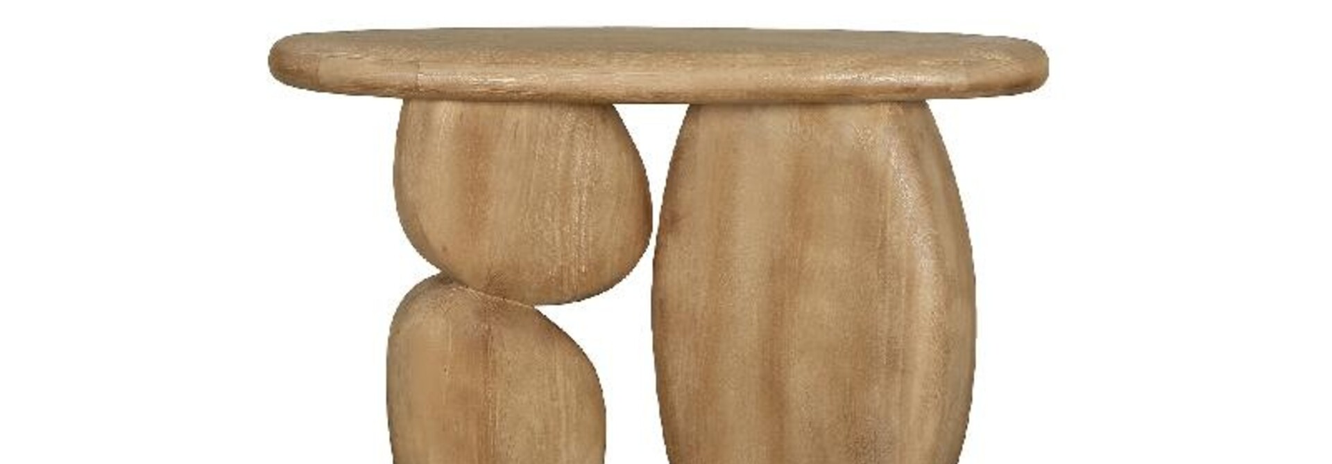 Kedan Light Brown mango wood oval side table