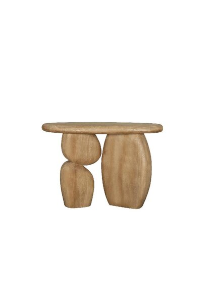 Kedan Light Brown mango wood oval side table
