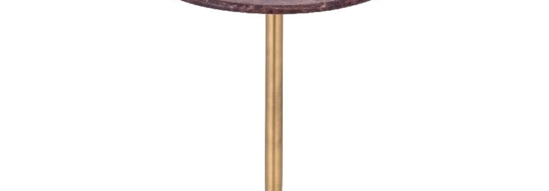 Jari Dark Brown marble sidetable ball base low