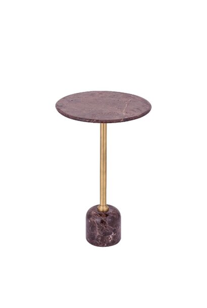 Jari Dark Brown marble sidetable ball base low