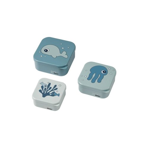 Done By Deer snack box set 3 pcs - sea friends - blue