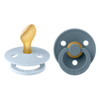 Bibs 2-pack colour anatomische speen t1 baby blue / petrol