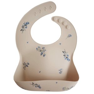 Mushie Silicone bib Lilac flowers