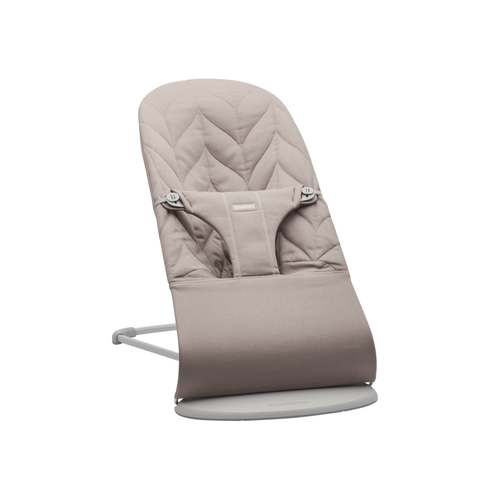 BabyBjorn Bouncer Bliss Cotton, Petal Quilt  Light grey frame sand grey