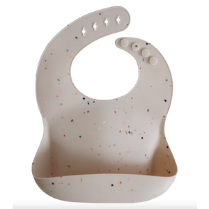 Mushie Silicone bib vanille confetti