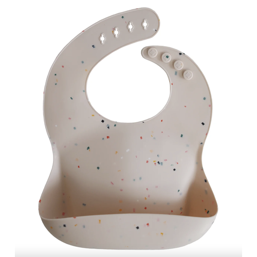 Mushie Silicone bib vanille confetti