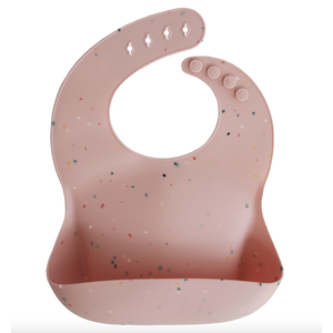 Mushie Silicone bib roze confetti