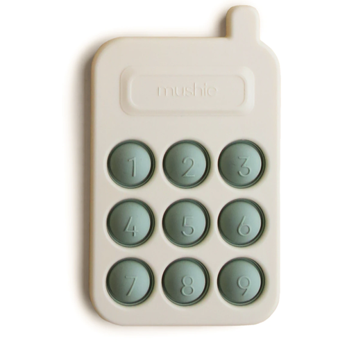 Mushie MUSHIE - PRESS-TOY CELLPHONE - CAMBRIDGE BLUE