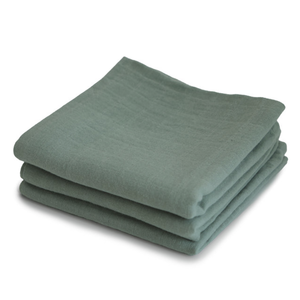 Mushie MUSHIE - MUSLIN CLOTH 3 PACK - ROMAN GREEN