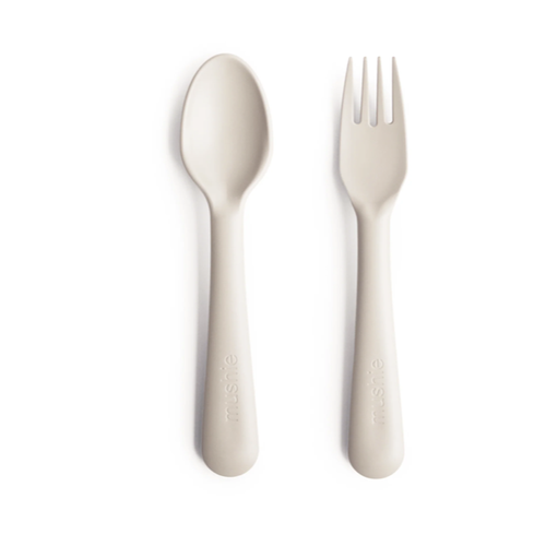 Mushie Mushie - fork & spoon ivory Mushie Mushie - fork & spoon ivory