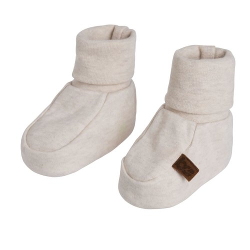 Baby's Only Slofjes melange warm linen 0-3m Baby's Only Slofjes melange warm linen 0-3m