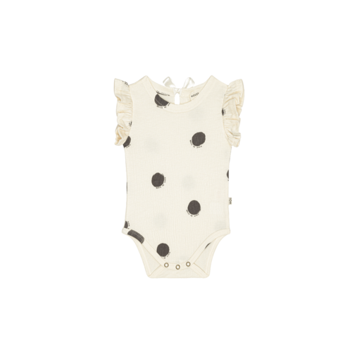 House of Jamie Ruffled bodysuit granite dots House of Jamie Ruffled bodysuit granite dots