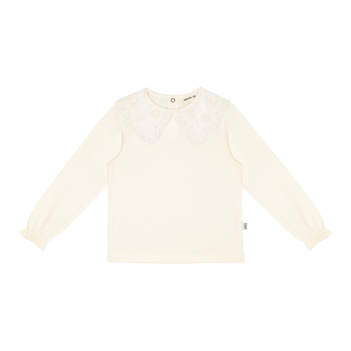 House of Jamie Crochet Collar Tee Cream House of Jamie Crochet Collar Tee Cream
