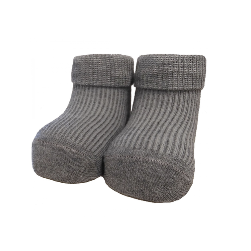 Incontrol Socks 2-pack RIB medium grey melange newborn