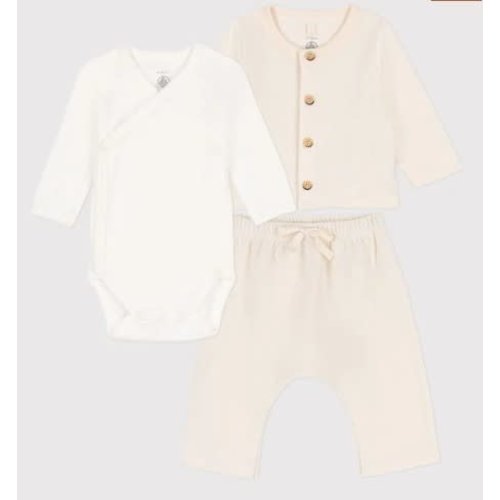 Petit Bateau SET IN BOUCLÉ BADSTOF VOOR BABY'S Petit Bateau SET IN BOUCLÉ BADSTOF VOOR BABY'S