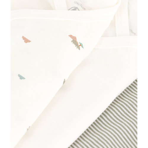 Petit Bateau SET VAN 3 KATOENEN OVERSLAGBODY'S MET PRINT EN KORTE MOUWEN NIJLPAARD Petit Bateau SET VAN 3 KATOENEN OVERSLAGBODY'S MET PRINT EN KORTE MOUWEN NIJLPAARD