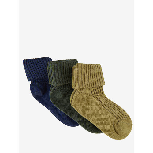 Minymo Baby Sock Rib (3 Pack) - Agave Green