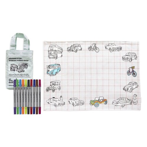 Eatsleepdoodle Placemat to go: Working Wheels