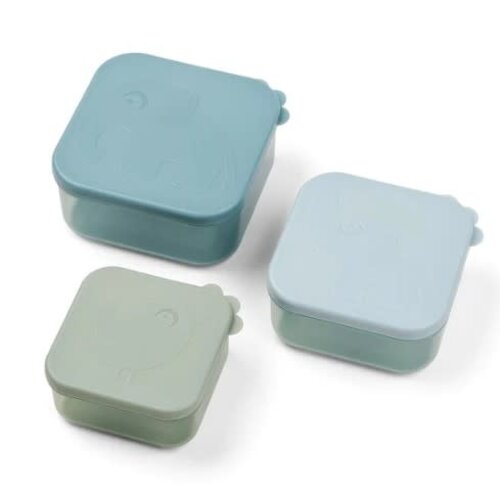 Done By Deer snack box set 3 pcs - deer friends - blue Done By Deer snack box set 3 pcs - deer friends - blue