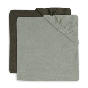 Jollein Aankleedkussenhoes badstof 50*70cm ash green / leaf green