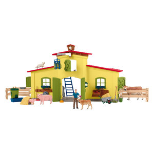 Schleich Grote stal, geel - Farm World