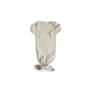 Mushie MUSHIE - RIBBED KNOTTED BABY GOWN - IVORY