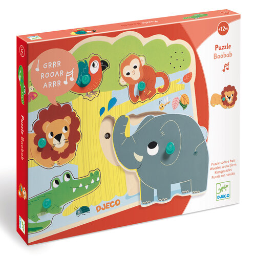 Djeco Puzzel - Geluidenpuzzel 'Baobab' (+12m)