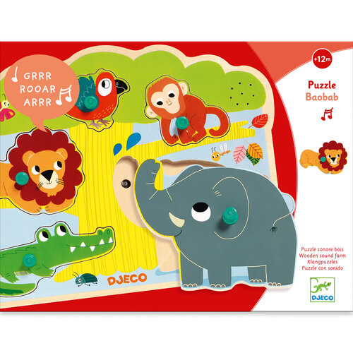 Djeco Puzzel - Geluidenpuzzel 'Baobab' (+12m)